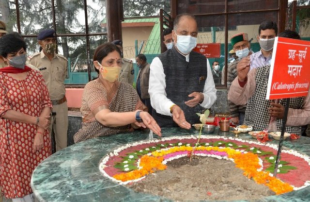 मुख्यमंत्री ने ओक ओवर की नव गृह वाटिका में किया पौधा रोपण  