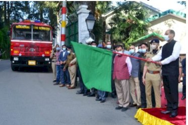 गुरु की नगरी पांवटा साहिब को मिला अग्निशमन वाहन सीएम ने 17 दमकल गाड़ियों को किया रवाना