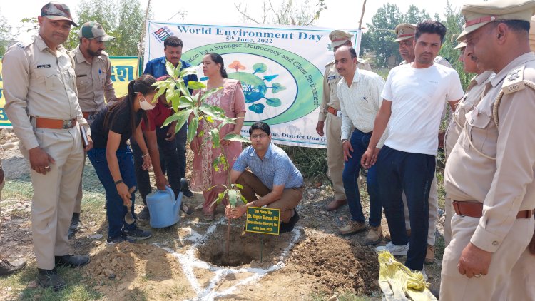 विश्व पर्यावरण दिवस पर उपायुक्त ऊना राघव शर्मा ने किया पौधारोपण