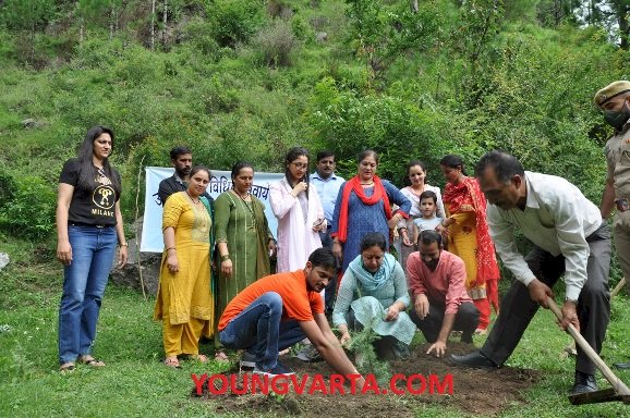 ग्राम पंचायत सपरुन में पौधारोपण कार्यक्रम के दौरान देवदार के 50 पौधे किए रोपित