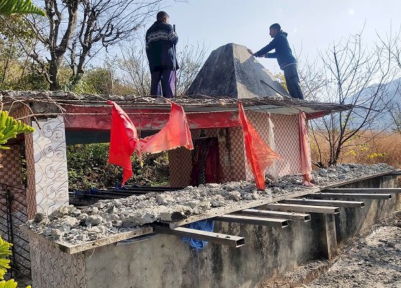 प्राचीन ठौड़ेश्वरी माता मंदिर ट्रहाई के जीर्णोद्धार का कार्य आरंभ