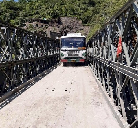 घंडल बैली ब्रिज 20 टन से कम वजन वाले वाहनों के लिए बहाल